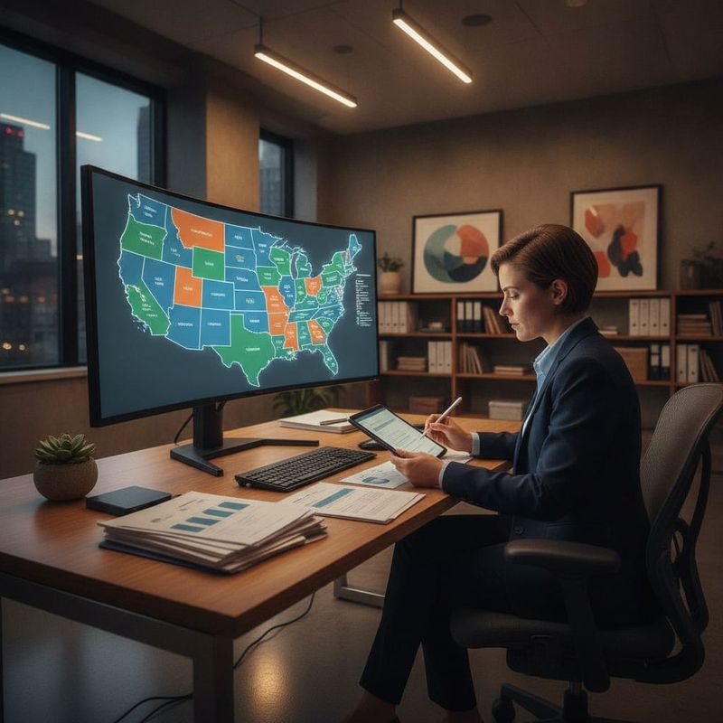 US state map showing call recording consent laws for outbound sales teams