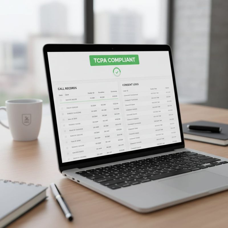 TCPA compliance dashboard tracking AI call consent records