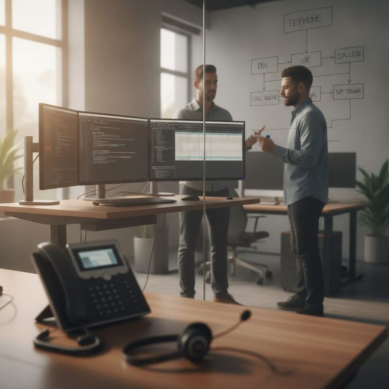 Brokerage engineering team scoping a self-built AI voice agent on a whiteboard