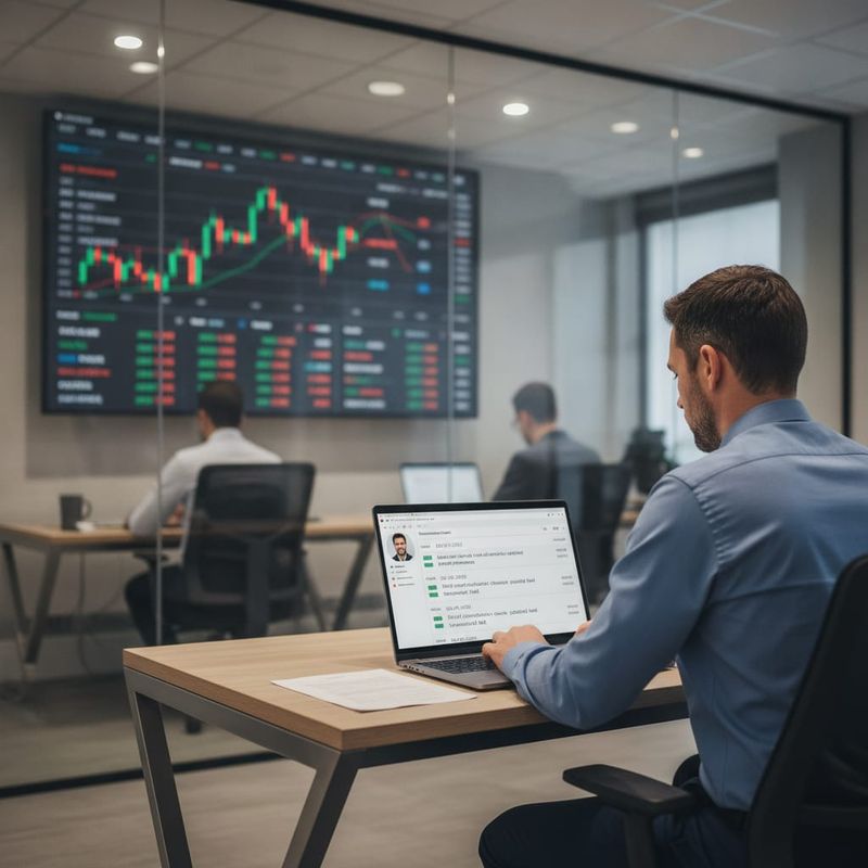 Account manager reviewing AI call outcomes written back to a trader's CRM record