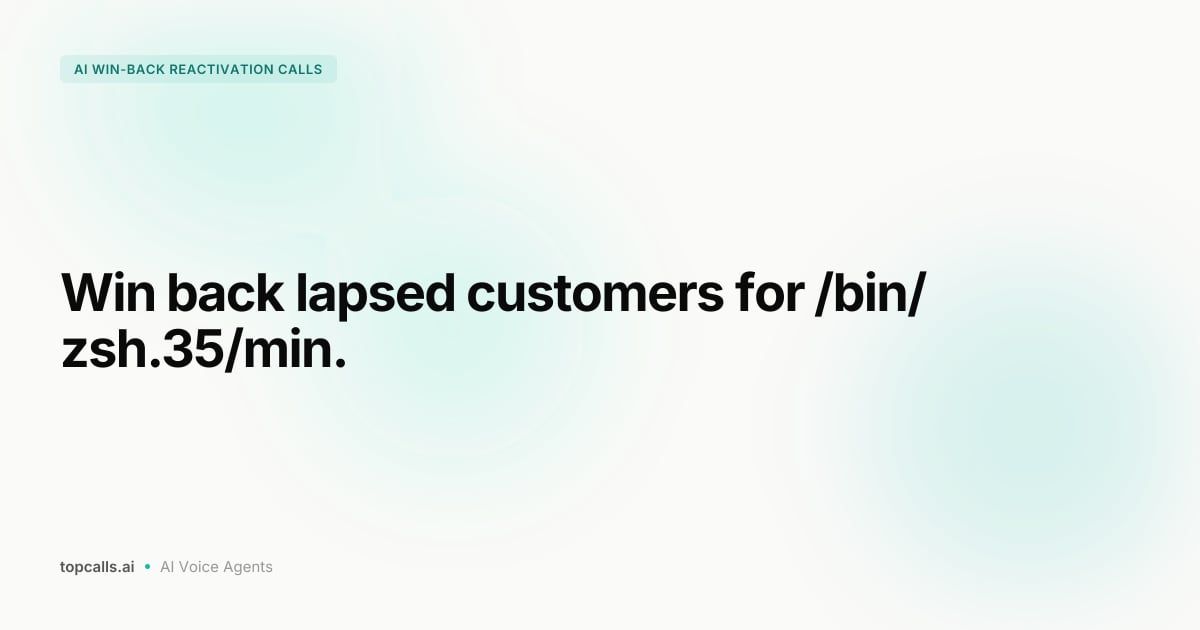 Cover image for AI Win-Back Calls: Reactivate Inactive Customers Without a Bigger Team