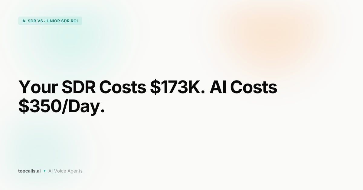 Cover Image for AI SDR Agents vs Hiring a Junior SDR: Real ROI Numbers from 5M+ Calls