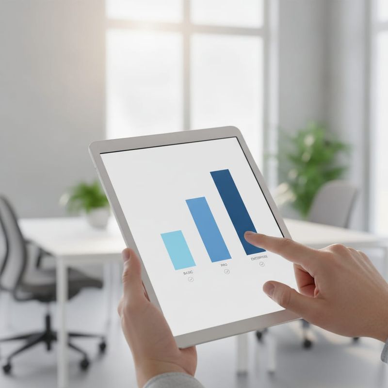 Comparing AI voice agent all-in pricing on a tablet