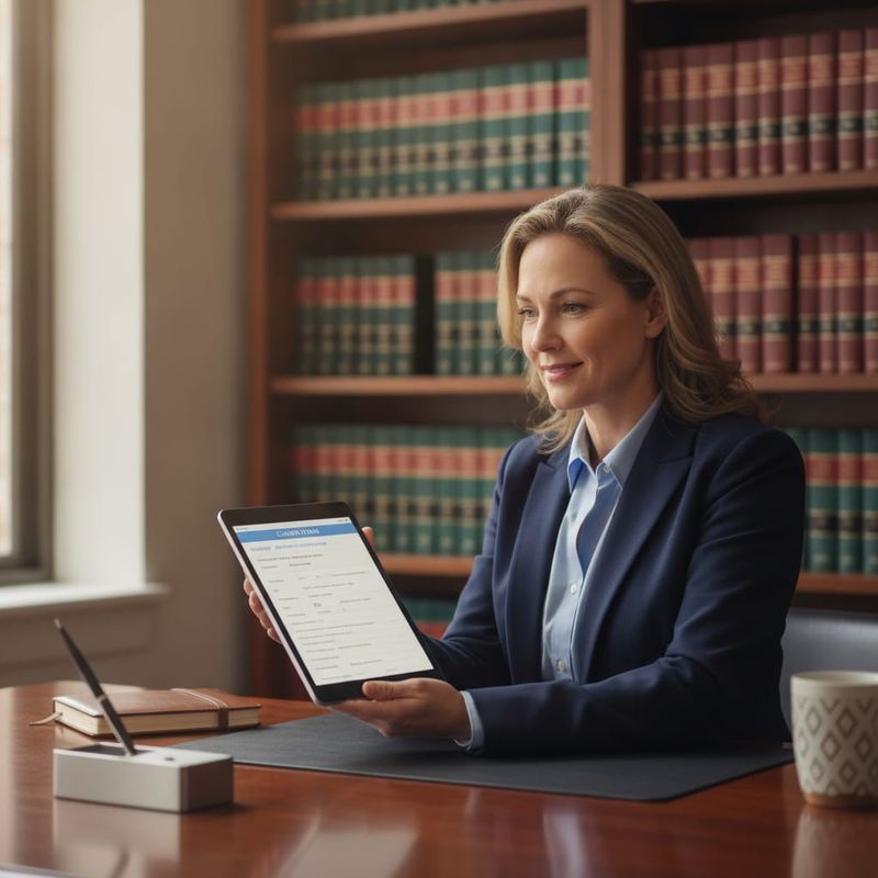 Attorney reviewing a client intake file booked by an AI voice agent