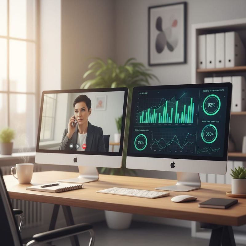 AI calling system and human SDR working side by side with performance dashboards
