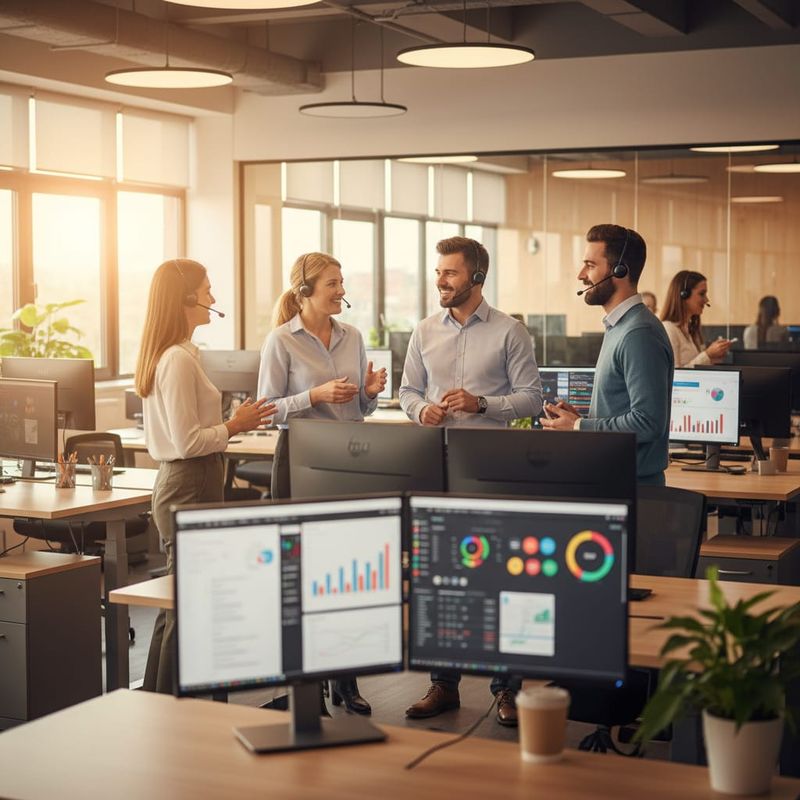 Sales team running high-volume AI-assisted outbound calls