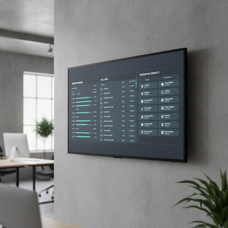 B2B order tracking dashboard showing automated call activity for a manufacturer distributor network