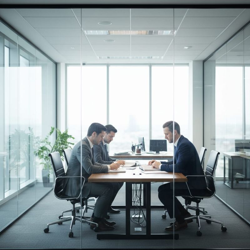 Law firm attorneys preparing for client consultation using AI intake qualification data