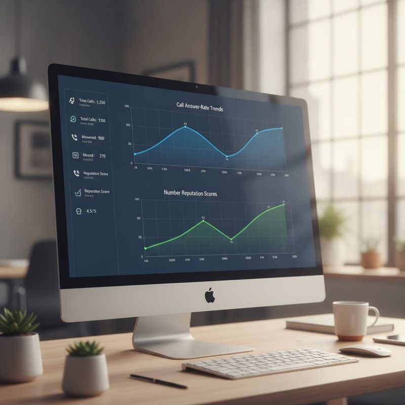 Dashboard tracking number reputation and answer-rate trends during warmup