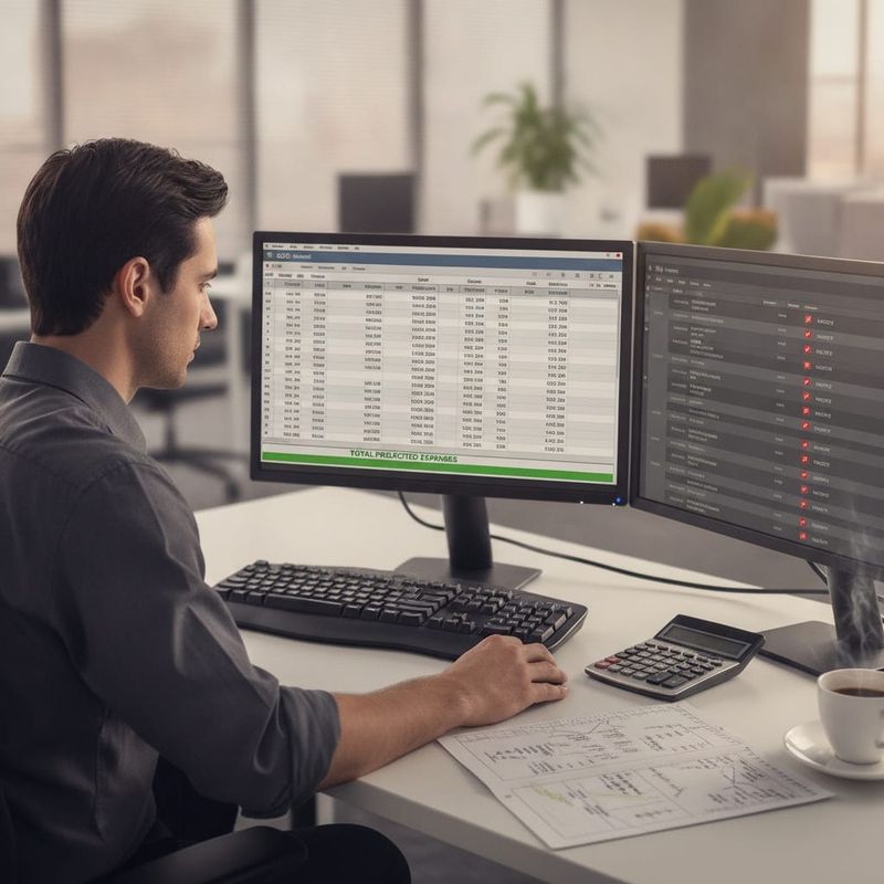 Brokerage finance lead building a reactivation campaign break-even spreadsheet beside a trading platform account list