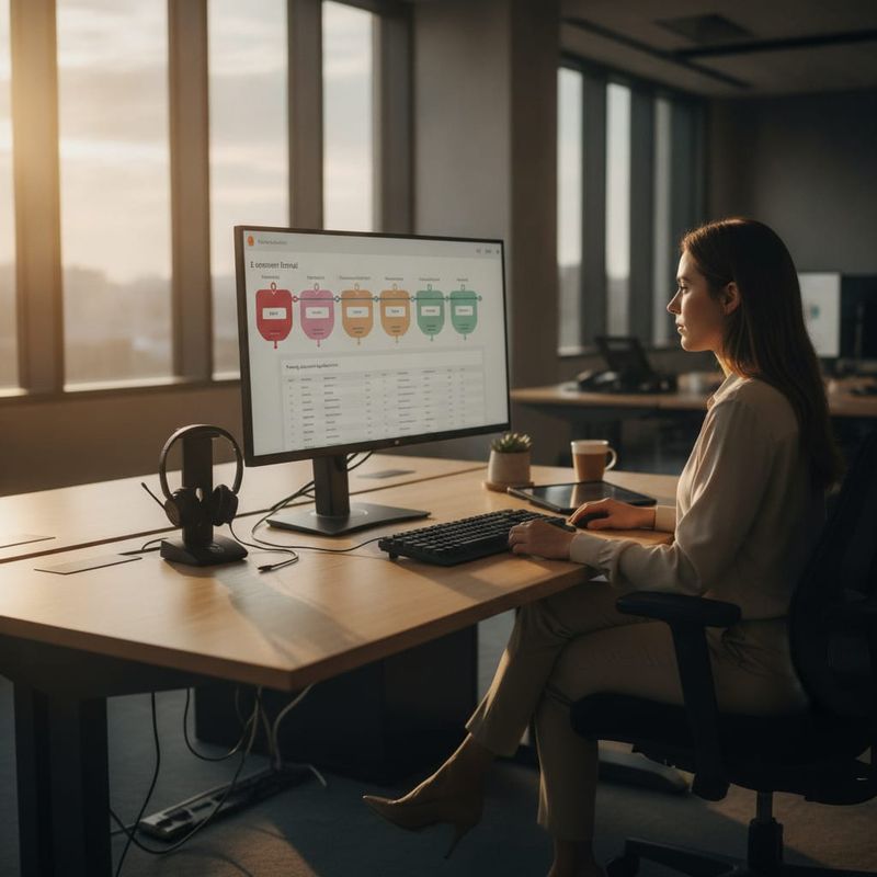 Onboarding specialist reviewing stalled forex account registrations on a funnel dashboard