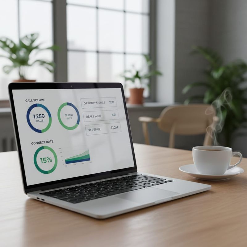 AI calling analytics dashboard showing outbound sales ROI metrics