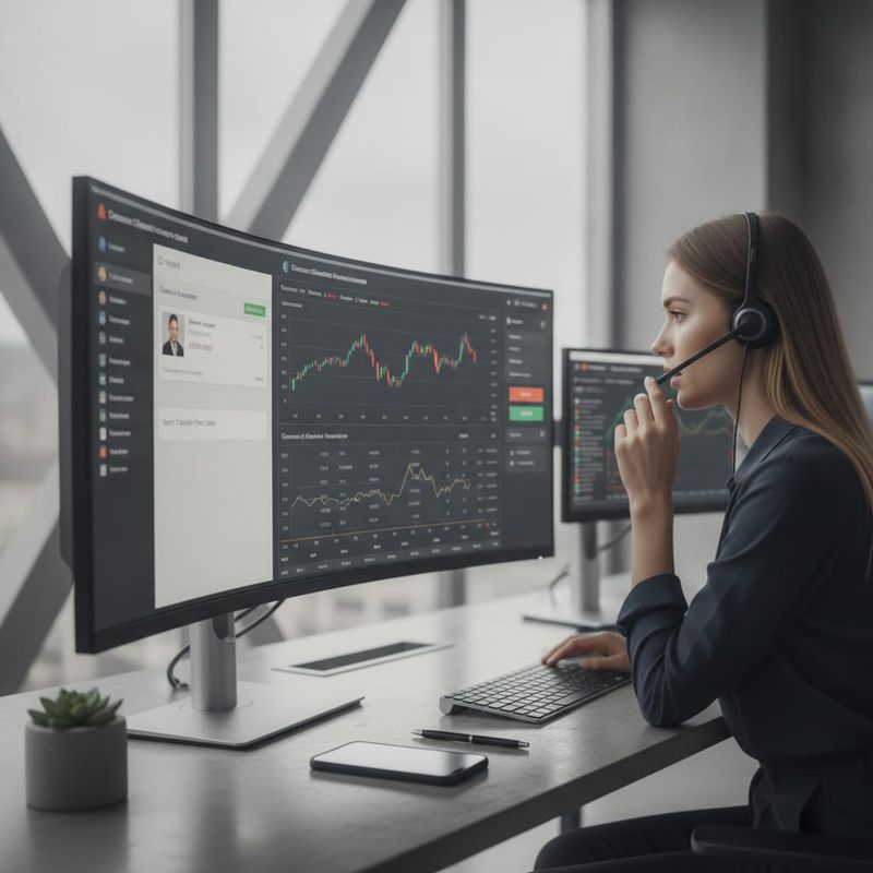 Retention agent taking a warm-transfer call from an AI voice agent at a forex brokerage