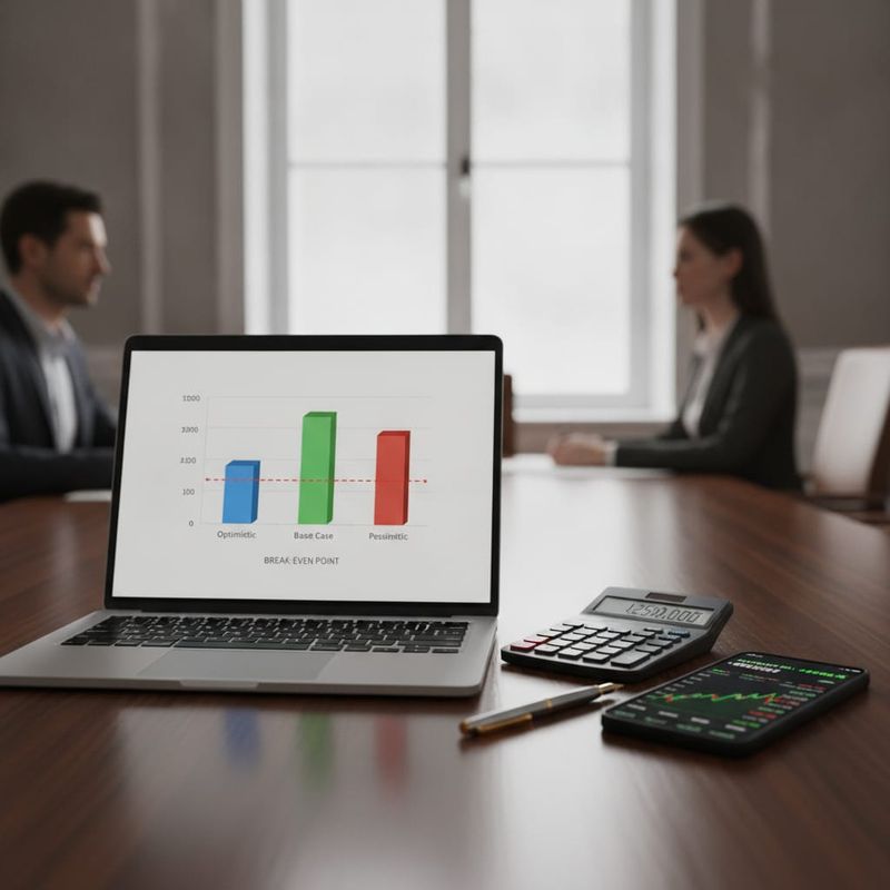 Finance review of three dormant account recovery scenarios against a break-even line