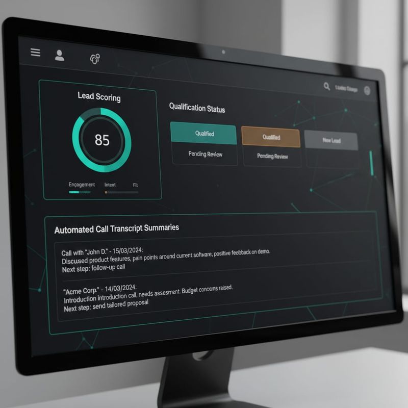 CRM dashboard showing AI lead pre-screening results and automated qualification scores