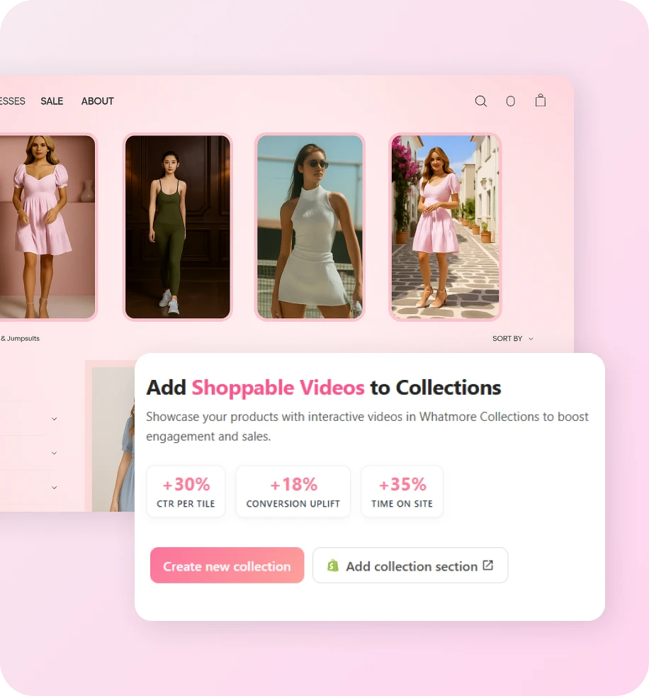 Add Shoppable Video Carousels to Collections | Whatmore