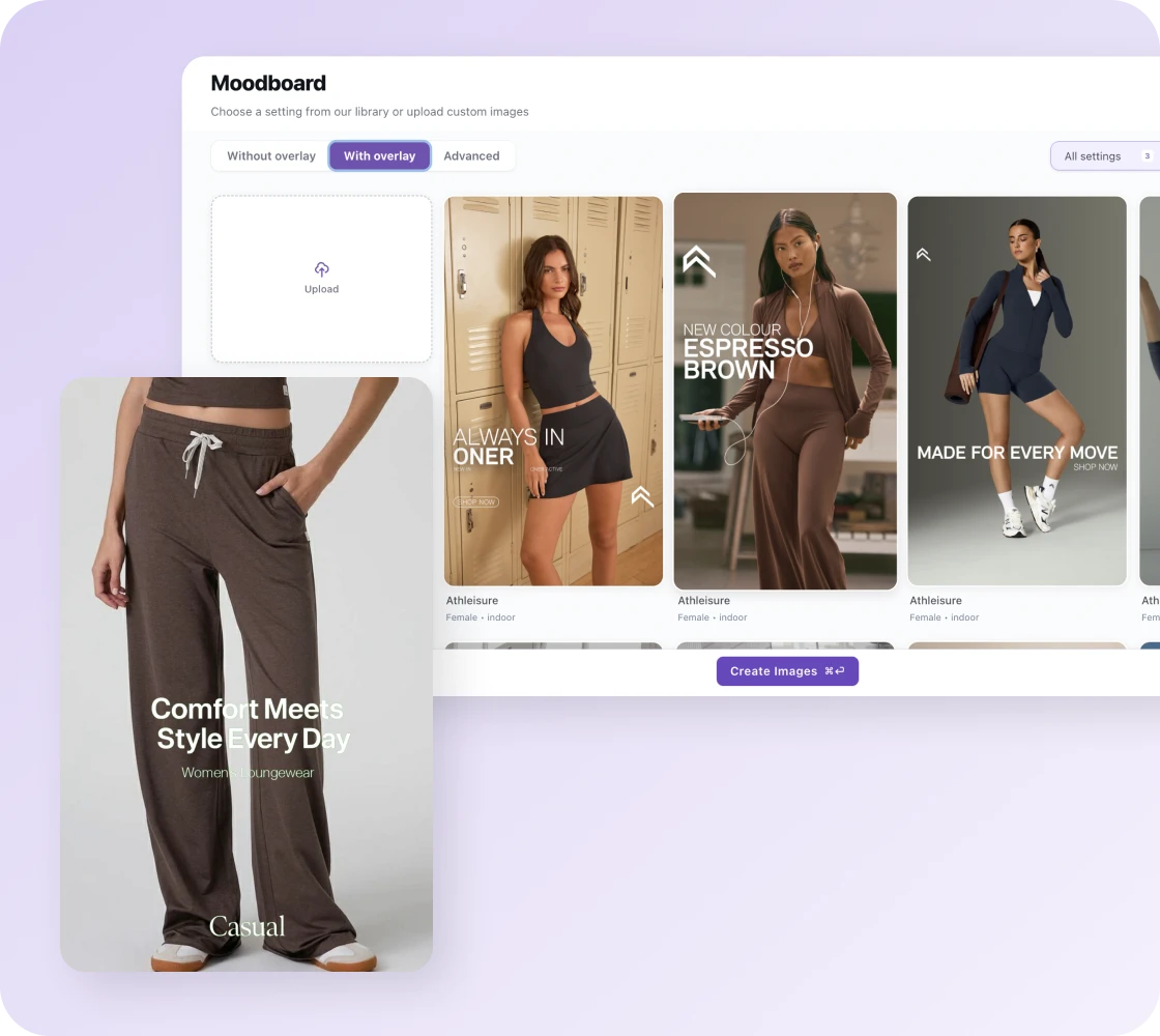 Add overlays like price, CTA, or product description  | Whatmore