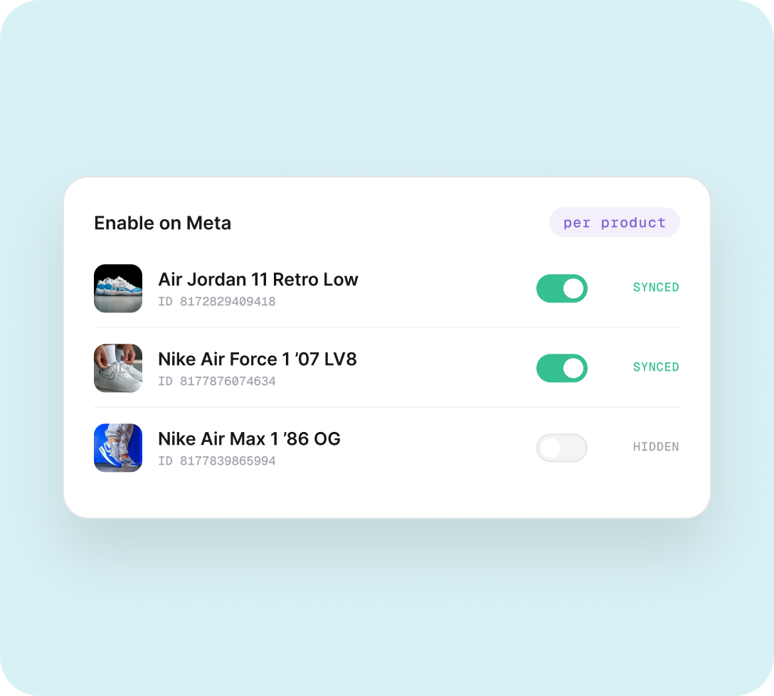 Sync on demand, hide anytime | Whatmore