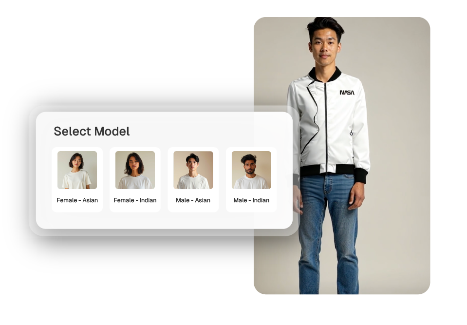 Choose from a range of AI fashion models