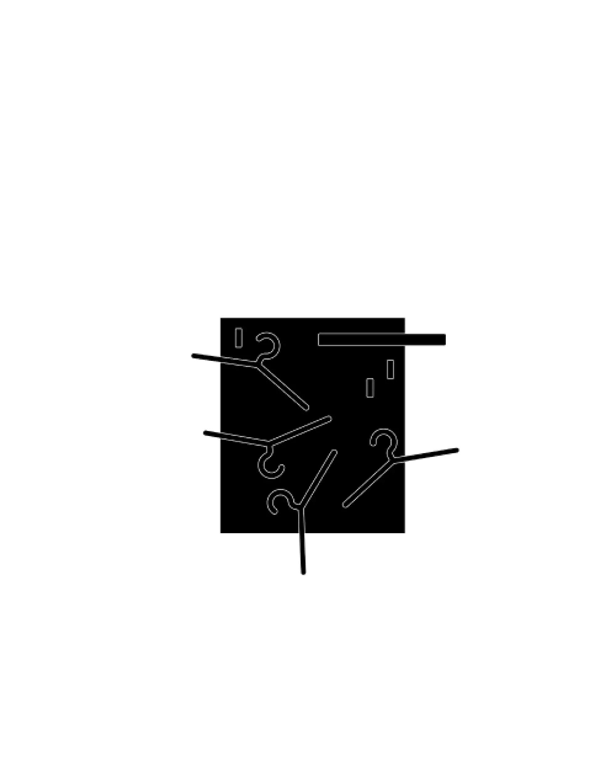 Taneli Kolmonen FLAT-PACK COAT RACK drawn in sketch style