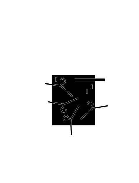 Taneli Kolmonen FLAT-PACK COAT RACK drawn in sketch style