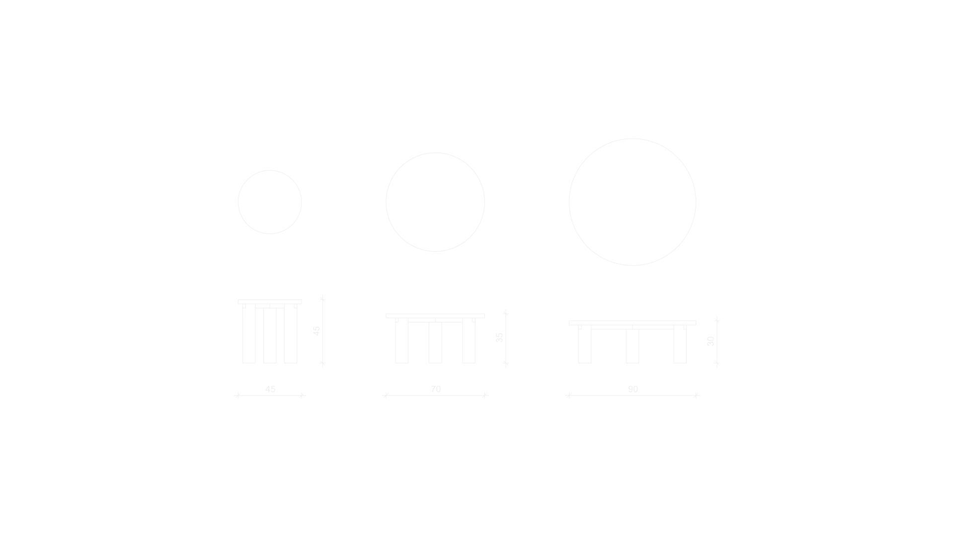 Dimensional drawing of leppänen coffee table