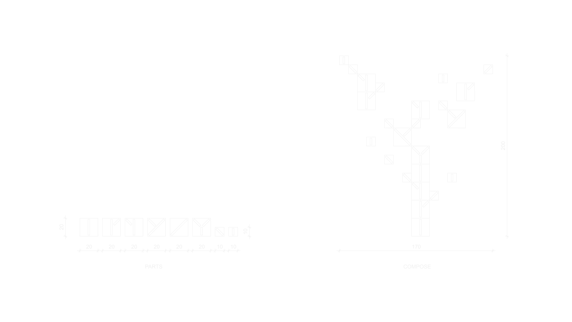 dimensional drawing of Oksa COMPOSABLE COAT RACK