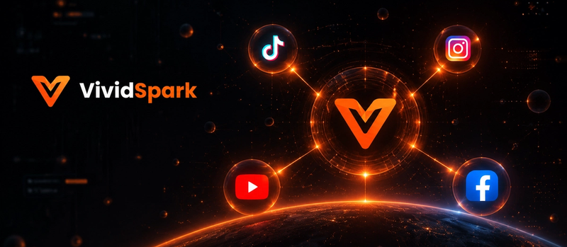 VividSpark AI-powered social media platform launch - one-click video publishing to all platforms