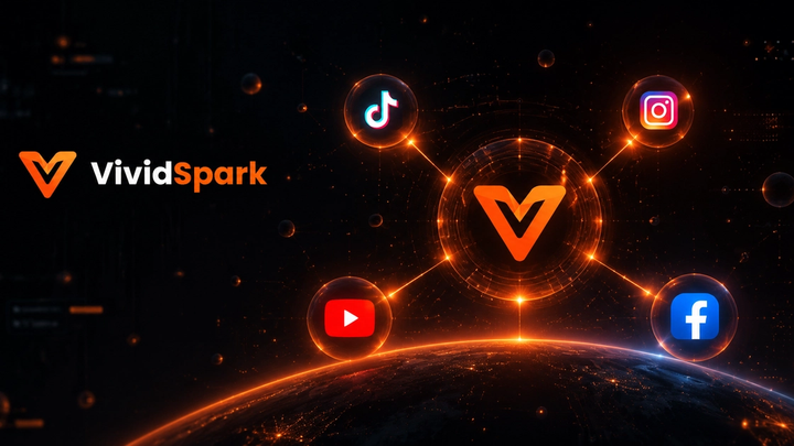 VividSpark AI-powered social media platform launch - one-click video publishing to all platforms