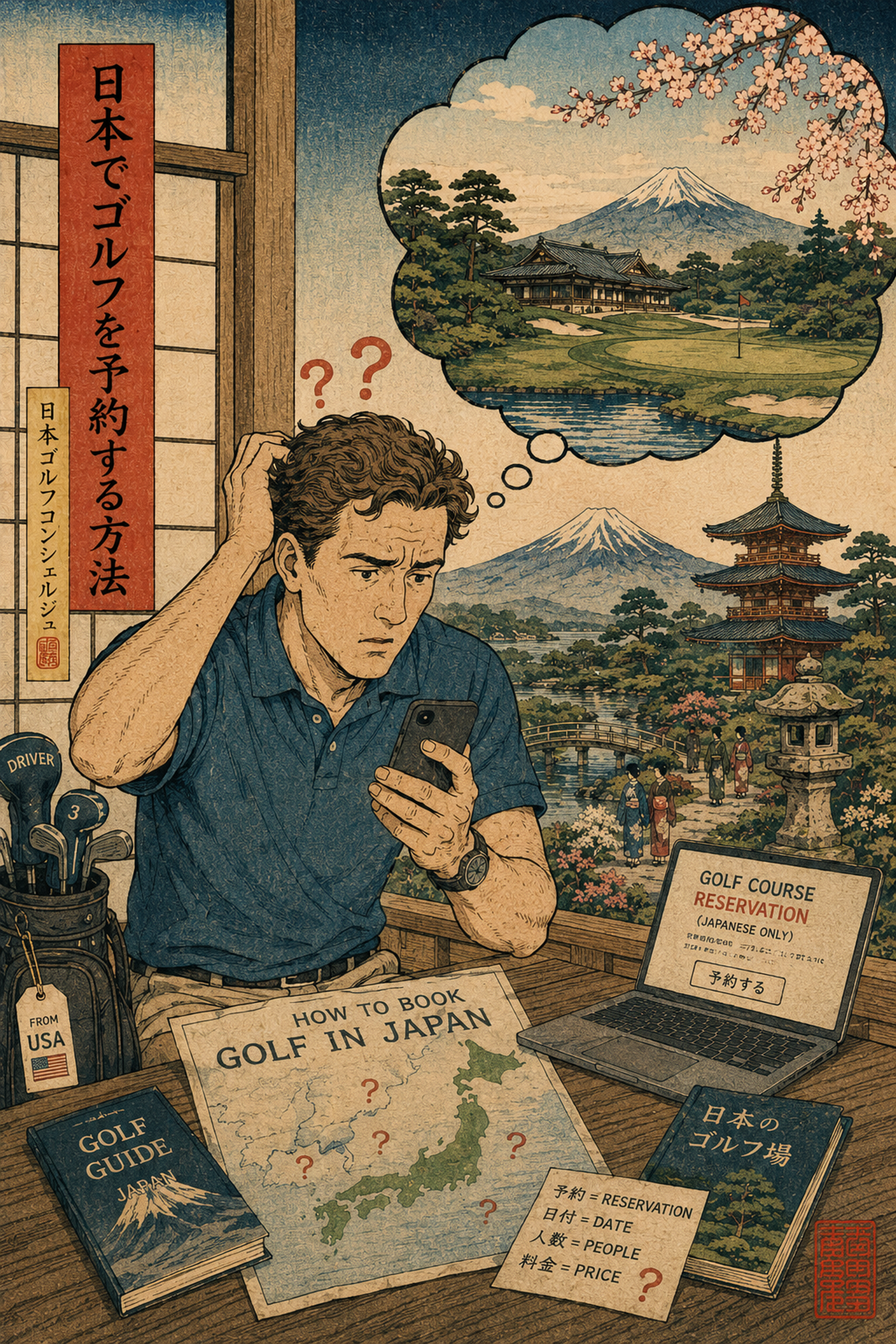 foreign tourist struggling to book tee time in japan