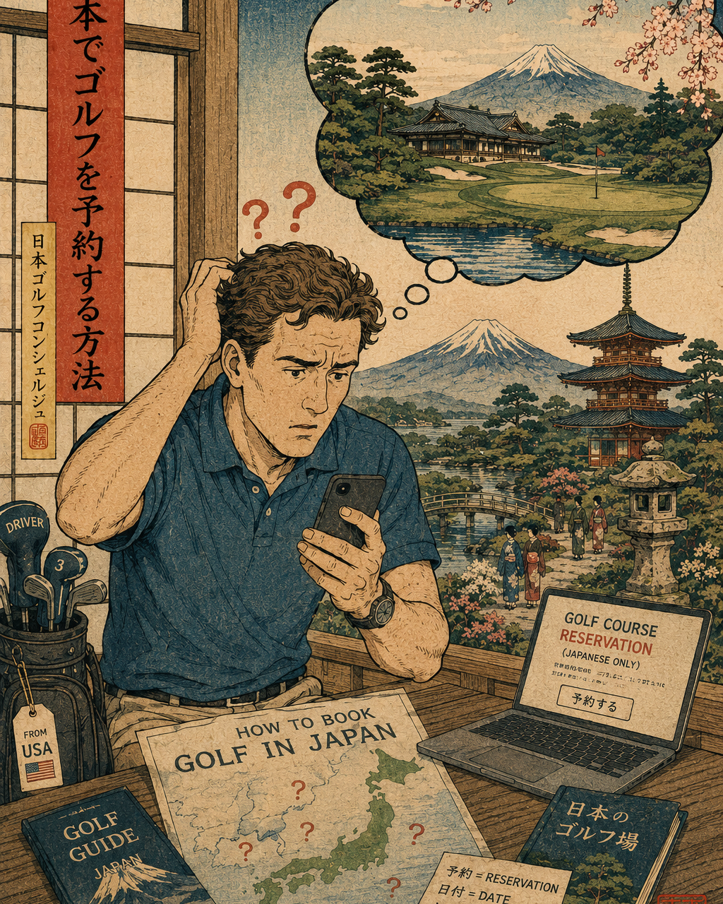 foreign tourist struggling to book tee time in japan