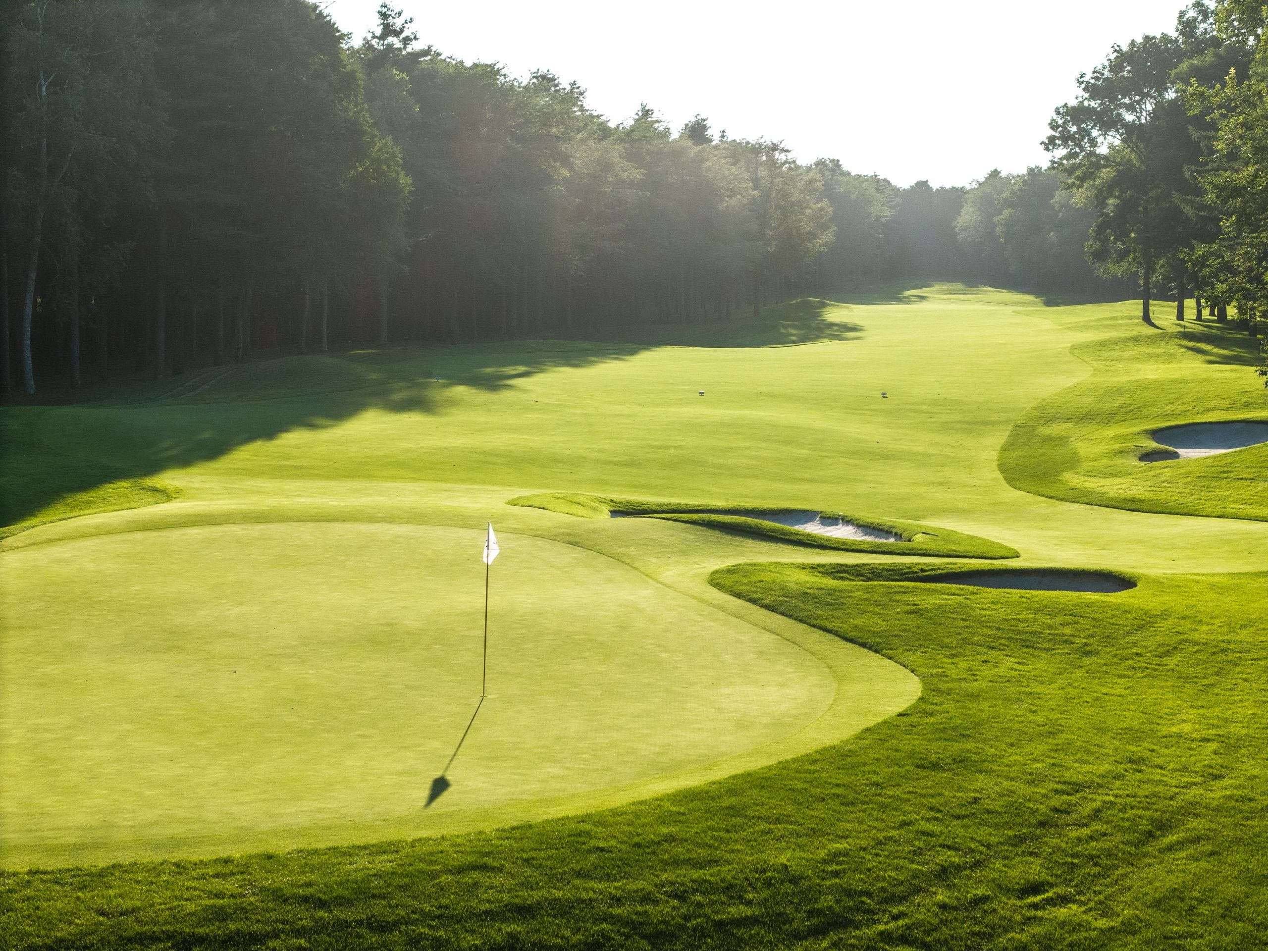 Katsura Golf Club — evening light across a green, Tomakomai, Hokkaidō