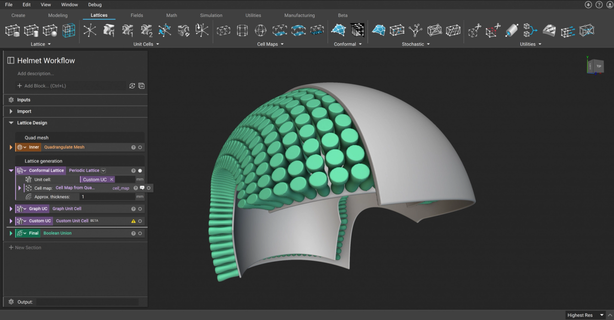 Architected materials for impact absorption | nTop
