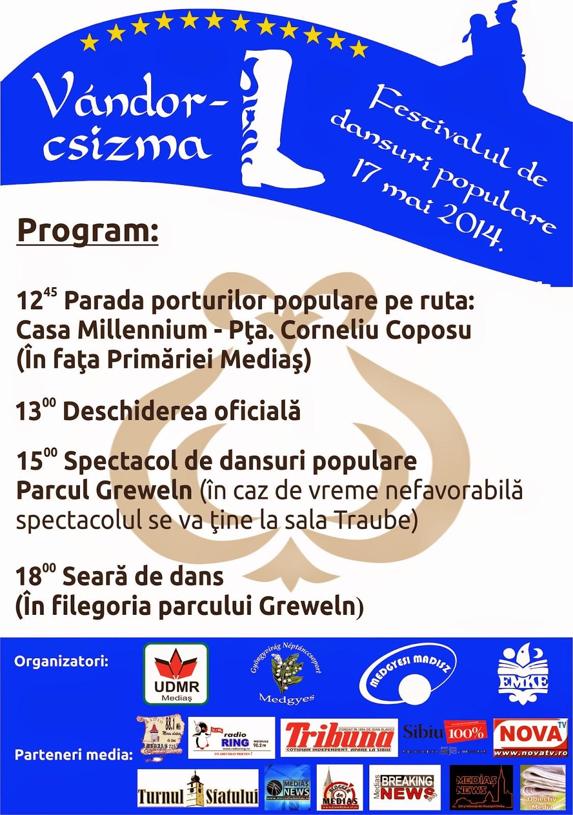 Festivalul "Vándorcsizma" în acest weekend la Mediaș.