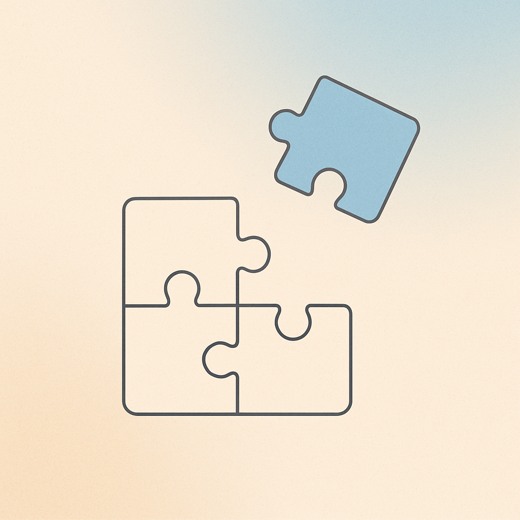 Puzzle graphic comparing Customized AI and Generic AI by showing how only customized AI completes all pieces labeled ROI & Satisfaction, Team Morale, and Speed of Adoption.