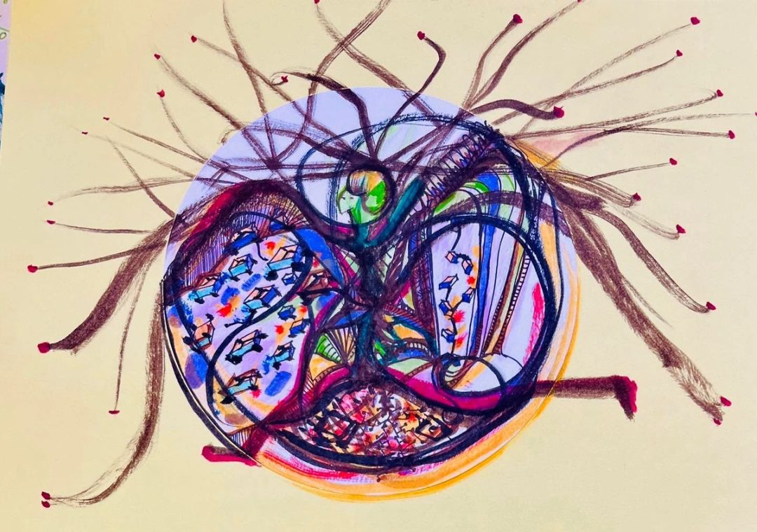 Drawing No. 1,296, 'You didn't want to get in Bertram's way when he was late for work.', posted FEB 6, 2023