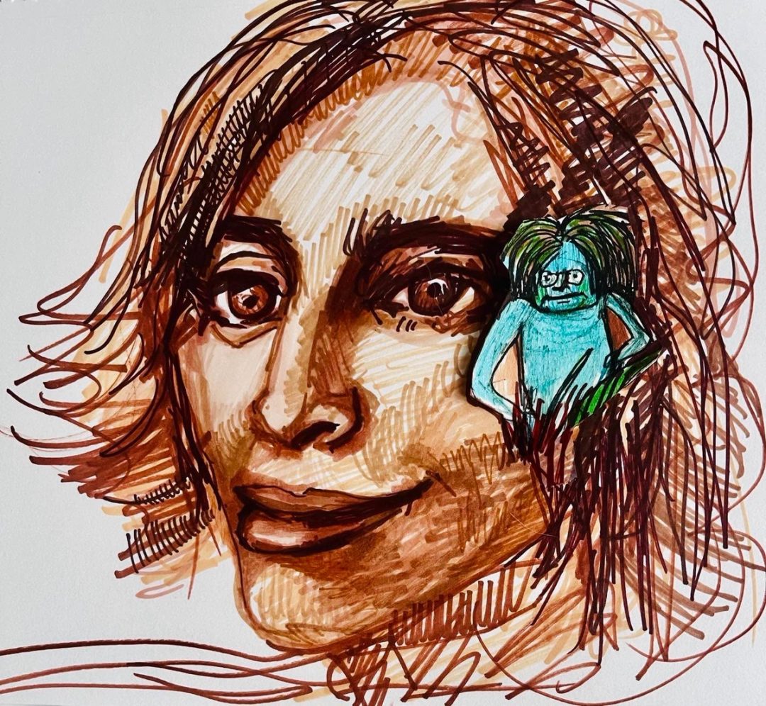 Drawing No. 1,283, 'Julie always got away with blaming Fernando.', posted JAN 25, 2023