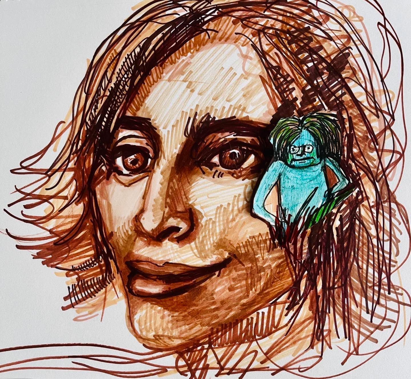 Drawing No. 1,283, 'Julie always got away with blaming Fernando.', posted JAN 25, 2023