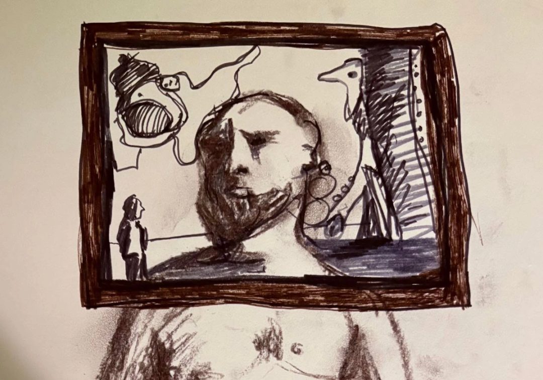 Drawing No. 2,390, 'Kirkbright always had to put himself in the picture.', posted DEC 7, 2025