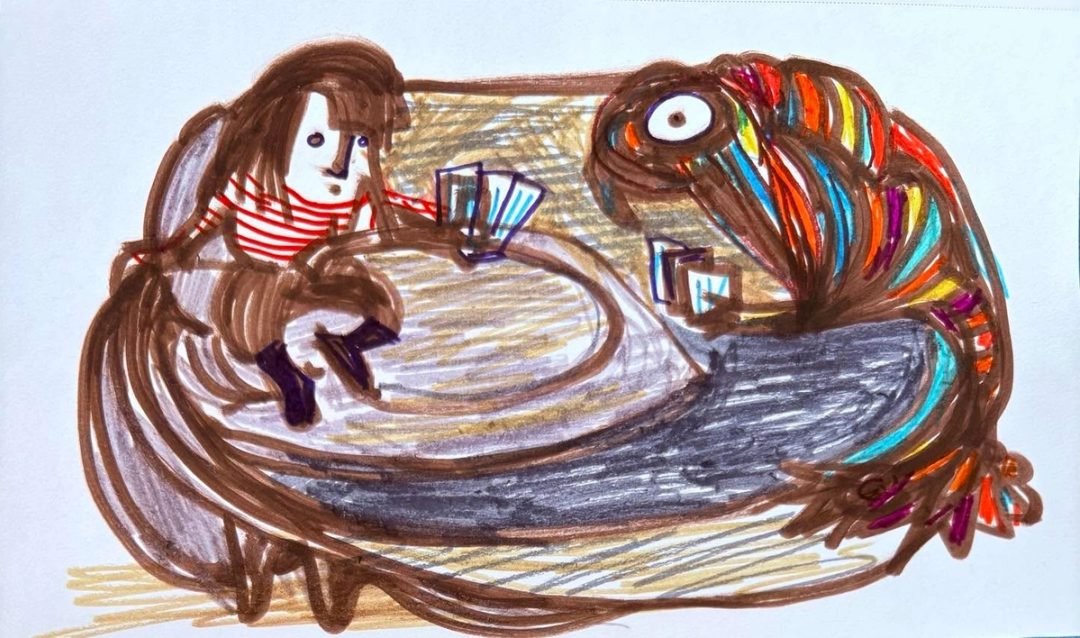 Drawing No. 2,706, 'Nobody dared to breathe at this year's finals of the International Go Fish tournament.', posted SEP 7, 2026