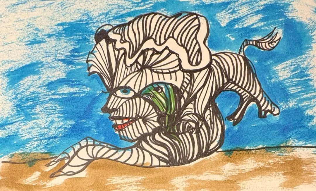 Drawing No. 2,558, 'Mark and Janet's kids were the first generation of zebra fish.', posted APR 29, 2026
