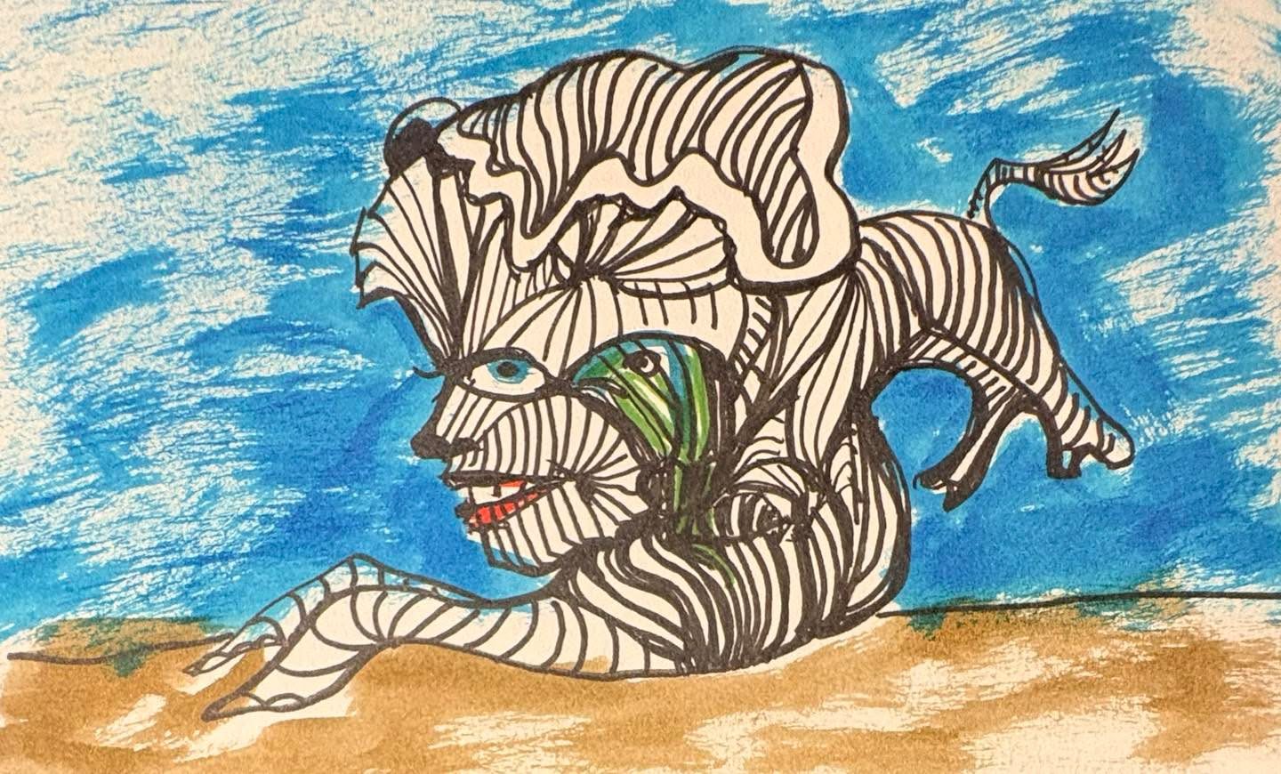 Drawing No. 2,558, 'Mark and Janet's kids were the first generation of zebra fish.', posted APR 29, 2026