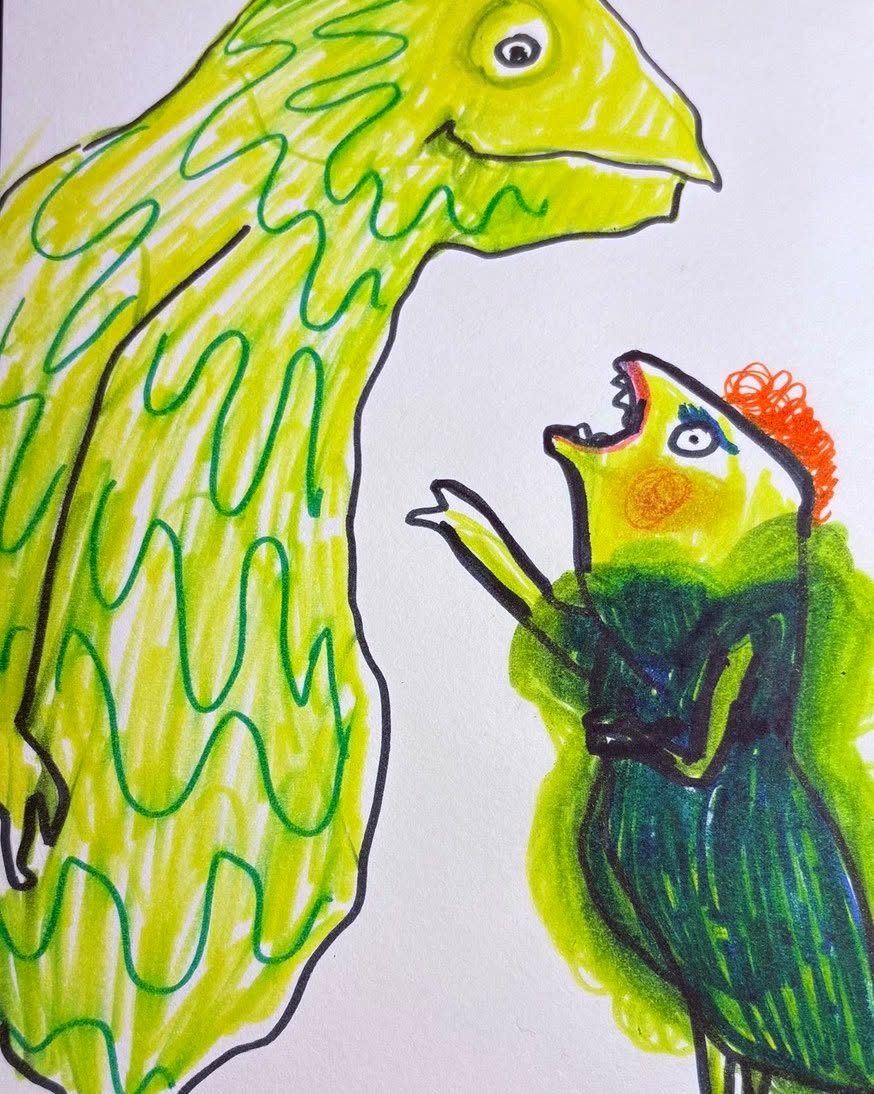 Drawing No. 2,362, 'Dunbar thought Lizzie-June looked adorable when she was angry.', posted NOV 9, 2025