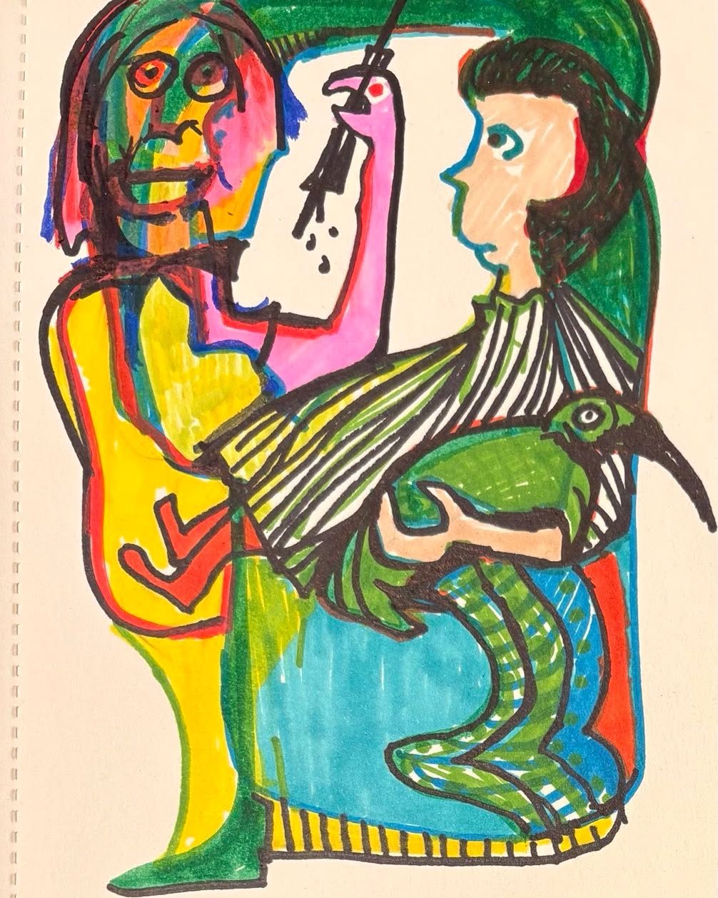 Drawing No. 2,228, 'Effie's dentist offered patients a cuddly support heron.', posted JUL 6, 2025