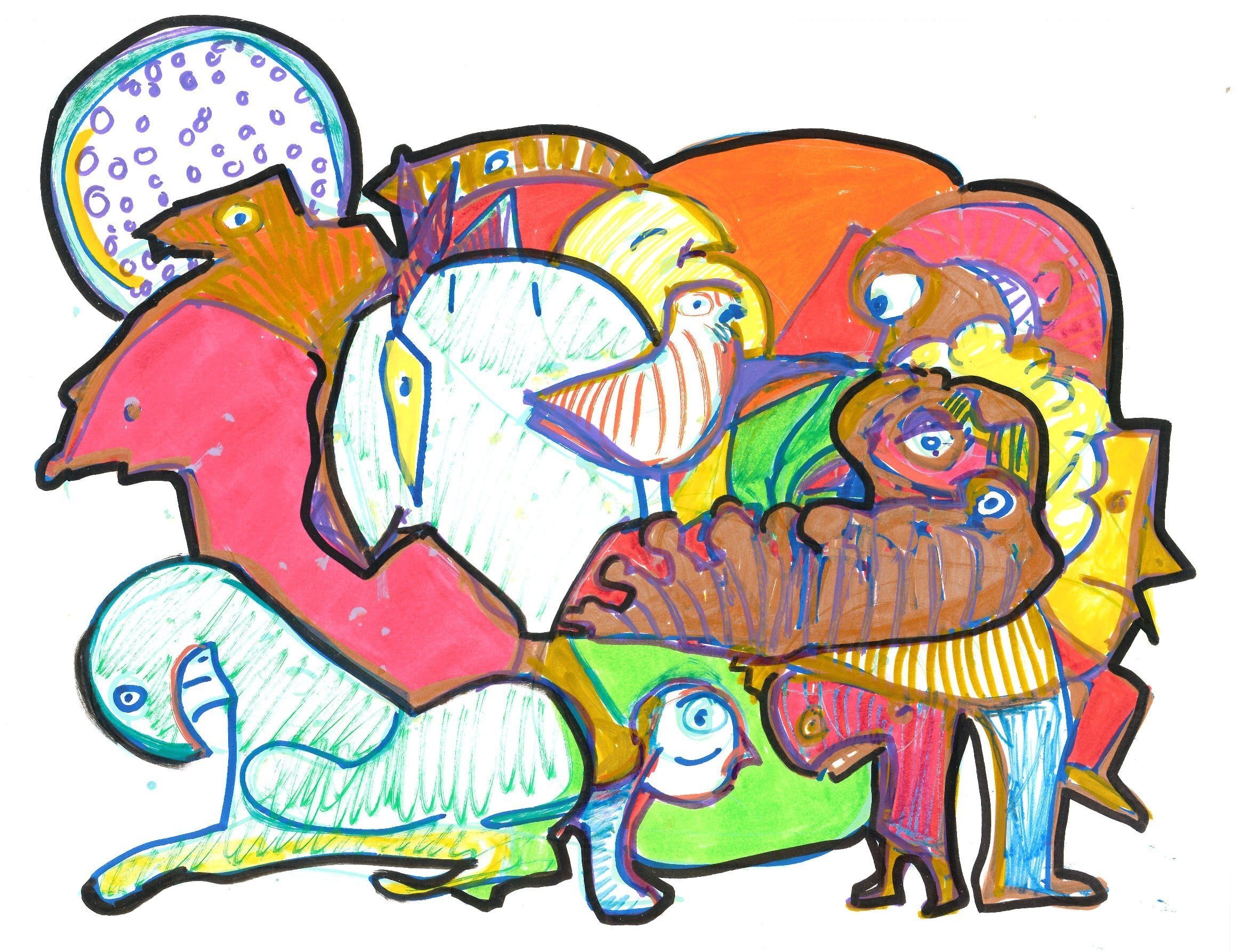 Drawing No. 1,113, 'Family Gathering', posted AUG 12, 2022