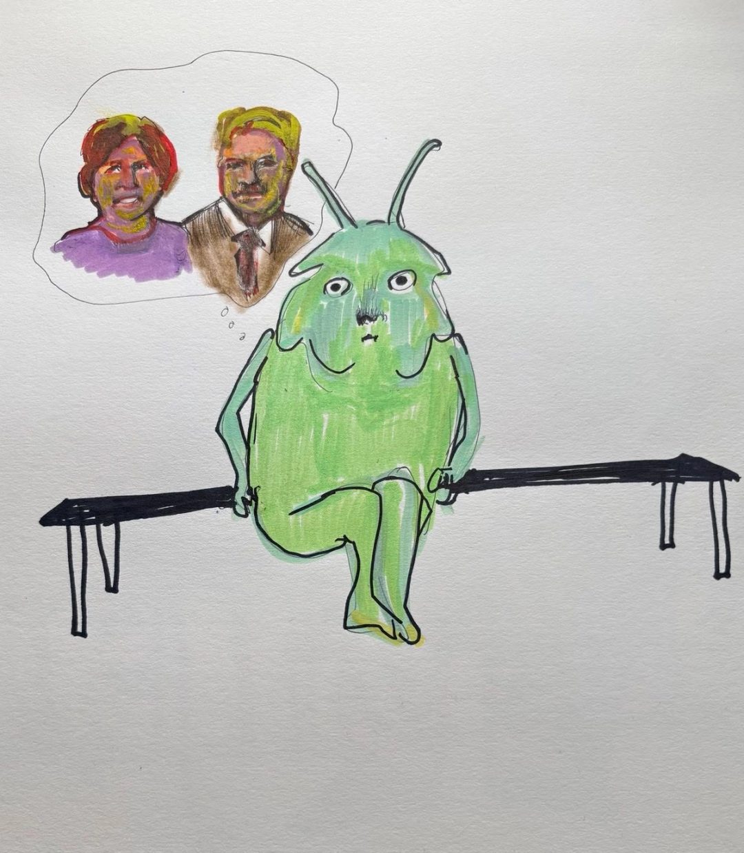 Drawing No. 2,511, 'Hutchins had seen two creatures from another planet, and it scared him silly.', posted MAR 21, 2026