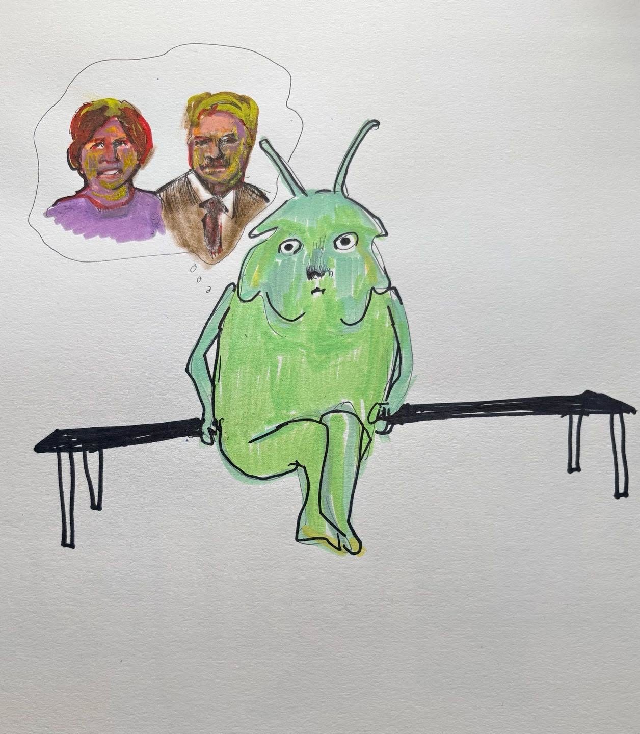 Drawing No. 2,511, 'Hutchins had seen two creatures from another planet, and it scared him silly.', posted MAR 21, 2026
