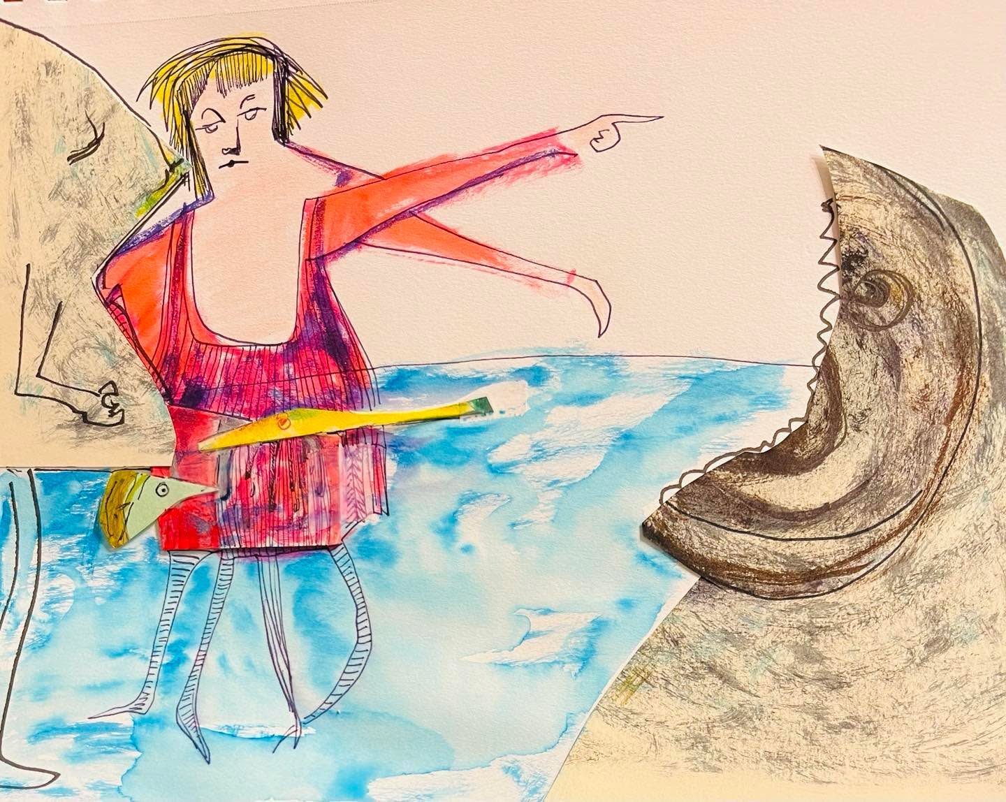 Drawing No. 1,848, 'The new opera based on Jaws was dead in the water.', posted JUL 18, 2024