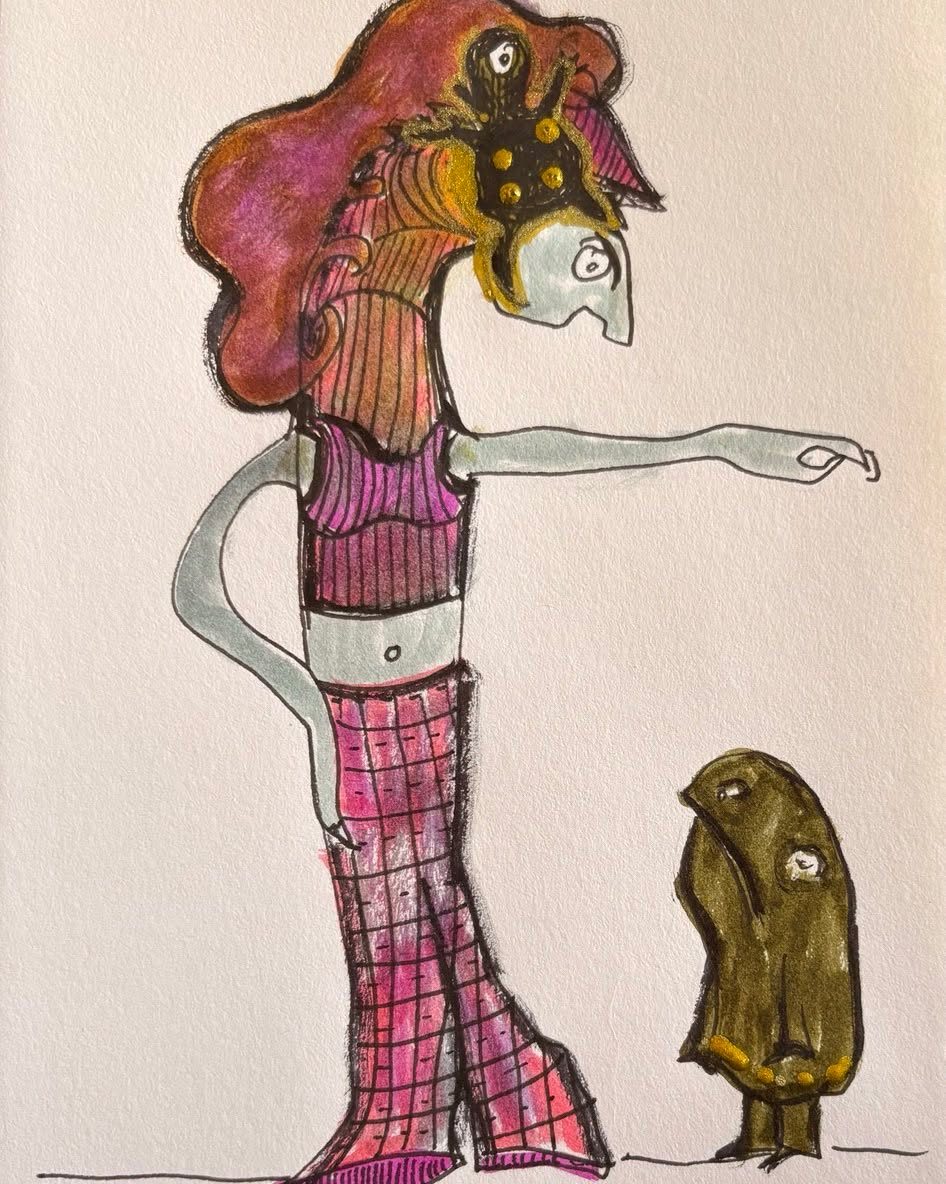 Drawing No. 2,148, 'Aunt Lulu told Gloria: you find your little cousin right now, or you're in big trouble.', posted APR 30, 2025