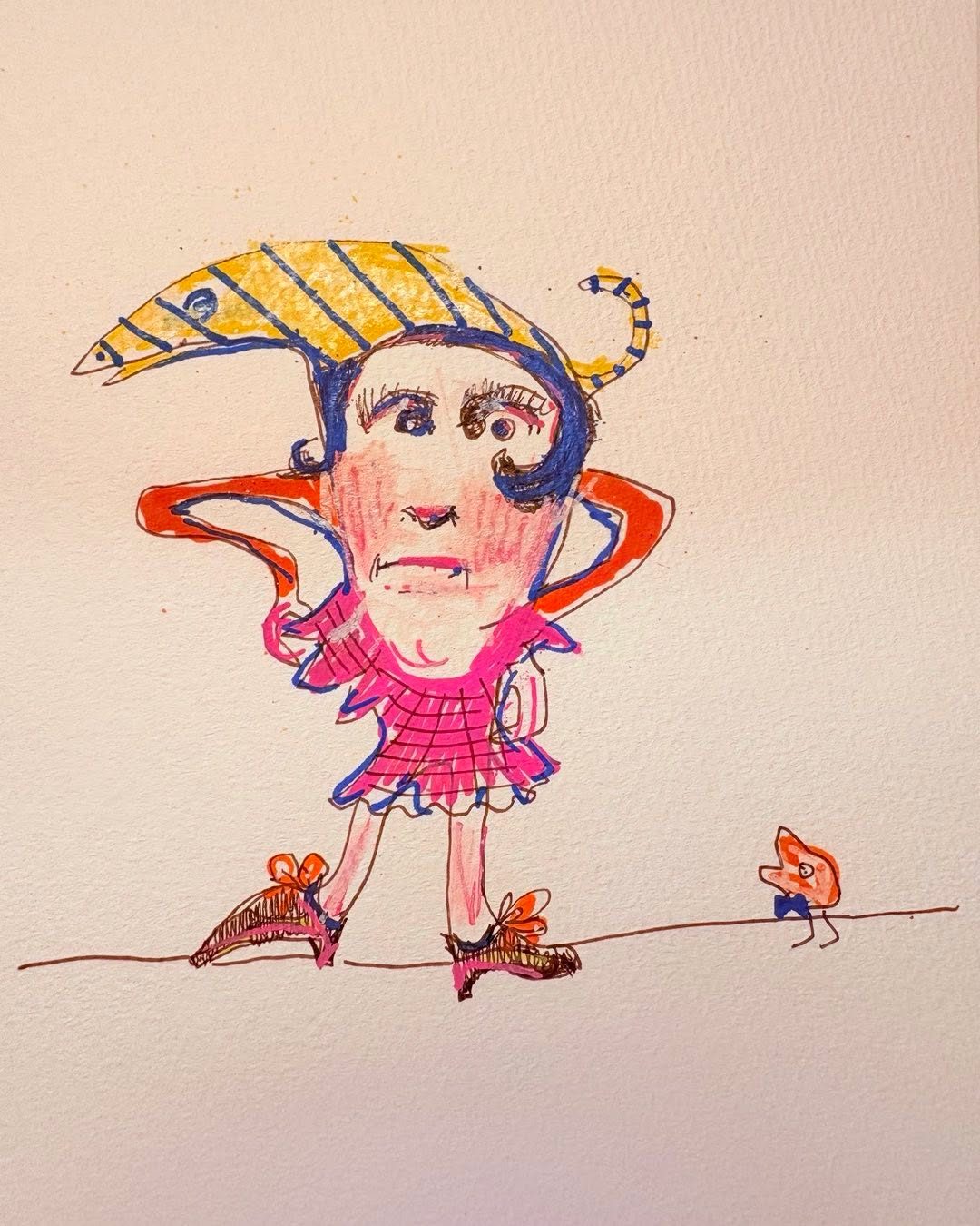 Drawing No. 2,465, 'Marlon thought the hat made Marla look dangerous.', posted FEB 14, 2026